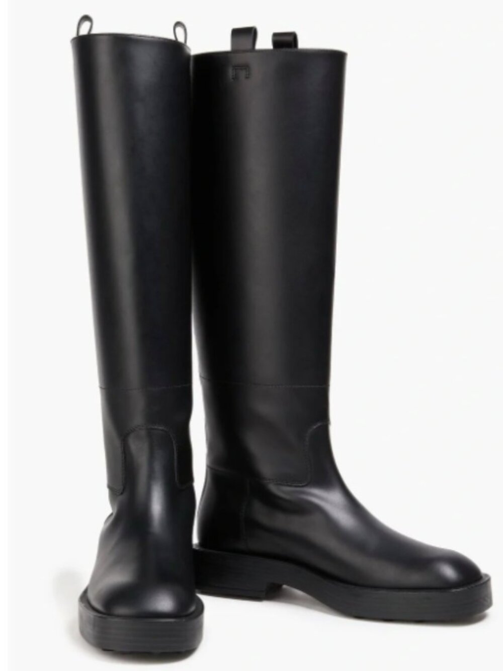 NEW Tods Black Gomma 75 Leather Knee High Boots Size 36 US 5.5